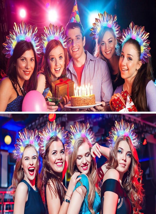 HONLYNE Valentines Day Gifts, New Year LED Headband Light Up Headband, Glow In The Dark Party Supplies, Glow Party Crown Hair Accessories for Women & Girls, Glow In The Dark Flashing Hair Band for Raves - Image 4